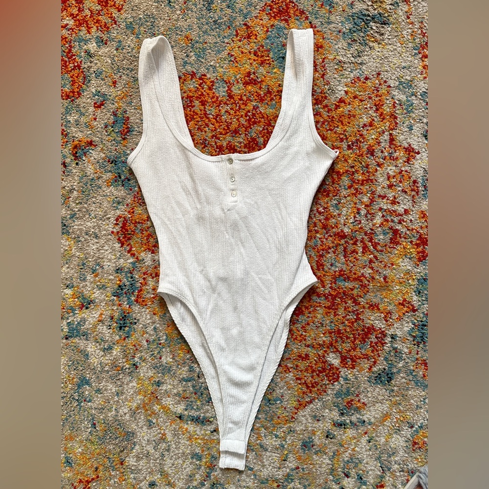 White Ribbed Zara Bodysuit